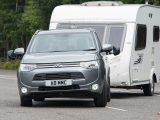 The PHEV was unperturbed by the movements of the caravan behind it in a simulated emergency manoeuvre