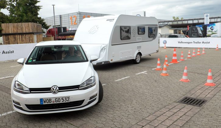 Practical Caravan's Alastair Clements got his first taste of Trailer Assist at the Düsseldorf Caravan Salon