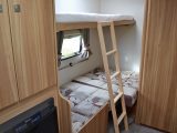 With its side dinette turning into bunk beds (lower 0.7m x 1.8m; upper 0.58m x 1.8m), the Elddis Sanremo 304 dealer special from Venture Caravans is a family-friendly four-berth