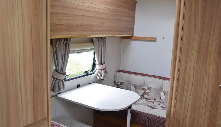 Children will love the Elddis Sanremo 304's dinette, which is at the rear of the caravan, right next to the washroom