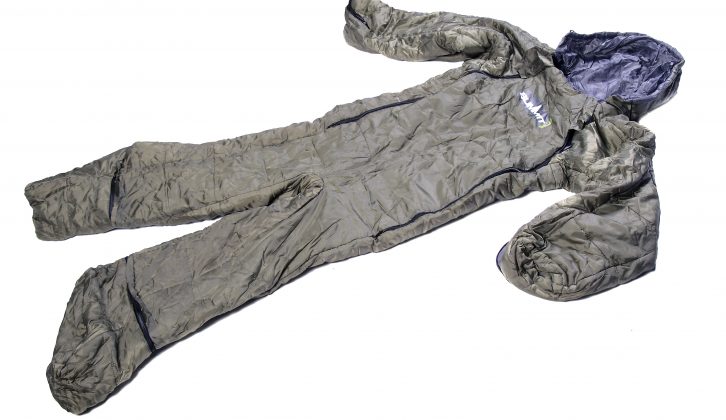 The Summit Motion Sac sleeping bag is like a giant baby sleep suit, so you can unzip the feet, put on your wellies and walk to the washrooms, cocooned in its warmth