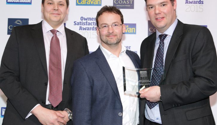 Salop's Mark Bebb attended our Manchester ceremony to collect the Gold Awards for best supplying dealer of new and used tourers