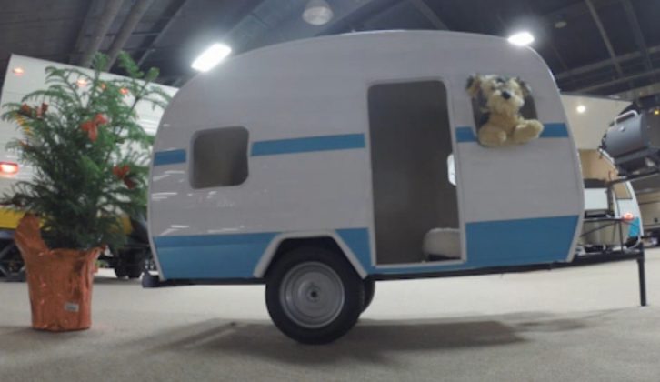 This cute caravan for dogs was one of the smaller offerings on display at the 52nd Annual National RV Show