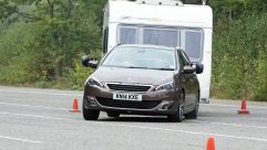 In our speedy sudden lane-change test the Peugeot 308 SW BlueHDi 150 Allure was confident and kept the caravan under control at all times