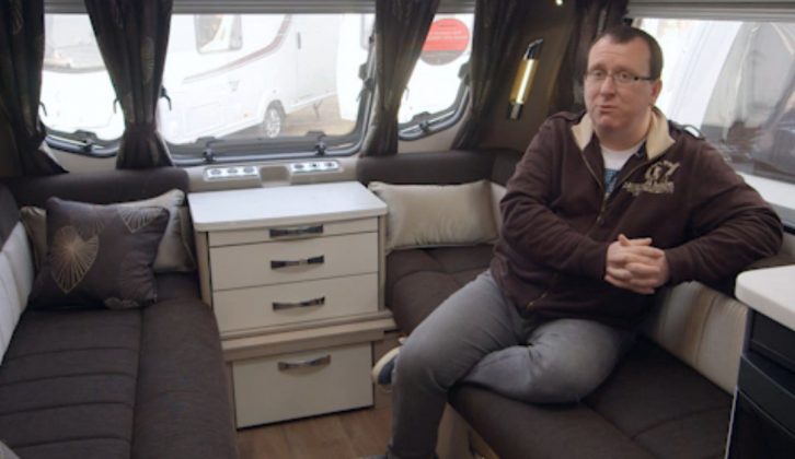 Mike Le Caplain spots plenty of thoughtful details in the lounge of the new Sterling Continental 480 caravan, during his TV review
