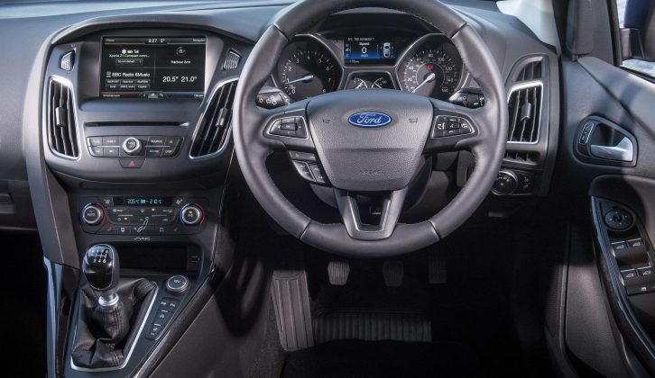 It can't quite match the quality of the VW Golf, but the facelifted car's dash is less cluttered – read more in our Ford Focus review