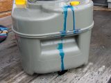 Some chemical toilet fluids can stain your caravan furnishings and flooring