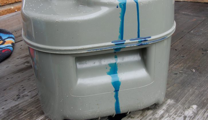 Some chemical toilet fluids can stain your caravan furnishings and flooring