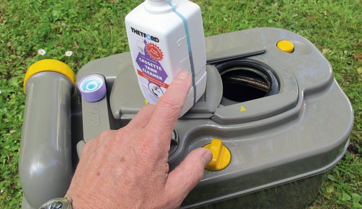 Buy renovation fluids for your caravan toilet for the annual spring clean, because you can leave them to soak in for a while, then any grime will rinse away