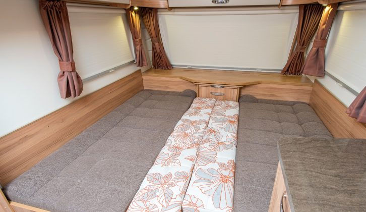 The double bed is large, but it will be difficult to make a domestic sheet fit the oddly shaped sleeping platform made from the twin facing sofas