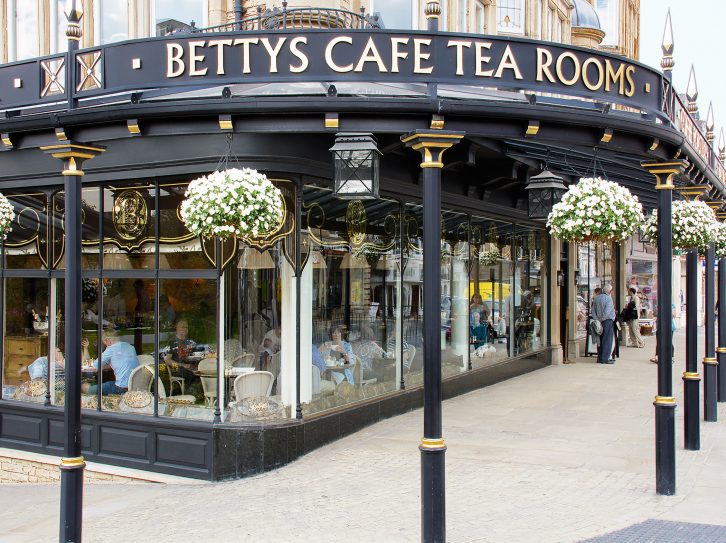 With some of the best cafes and treats in England, go to the famous Bettys Tearoom in Harrogate when you visit Yorkshire