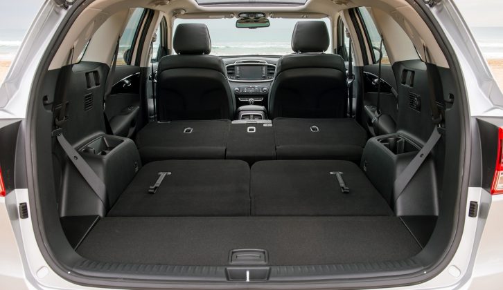 With all three rows of seats up there's just a 142-litre boot, fold two rows and you'll have 1662 litres to play with – read more in our Kia Sorento review