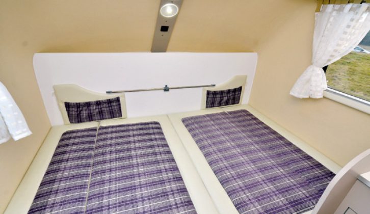 Use the clip-on table as a base to build the 1.95m x 1.35m double bed