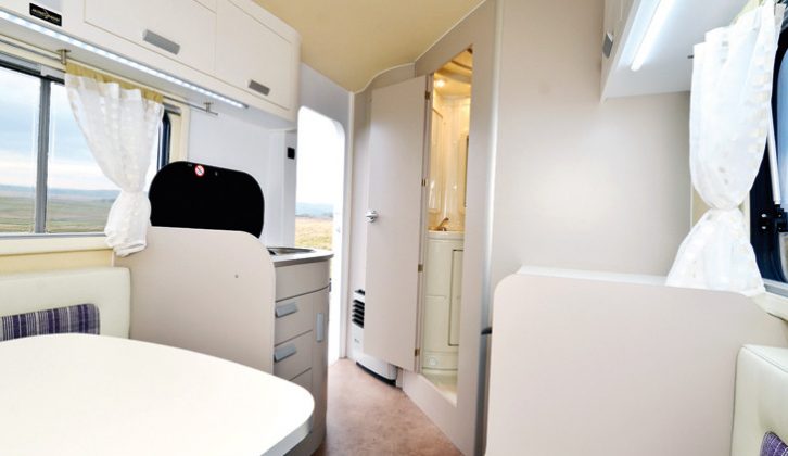 The washroom occupies the back of the van in the Wingamm Rookie 3.5