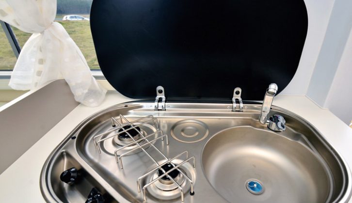 The hob and sink share a stainless-steel unit, but there is no grill and no oven in the Wingamm Rookie 3.5