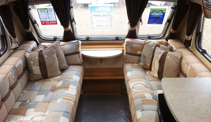 For under £10,000, with this Swift Safari 535 you get a corner washroom and a fixed double bed