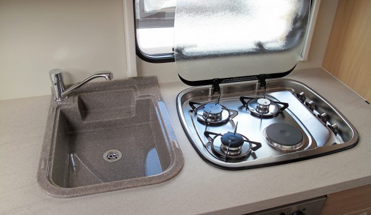 A deep sink and a dual-fuel hob are among the kitchen’s highlights in this Compass Rallye 554