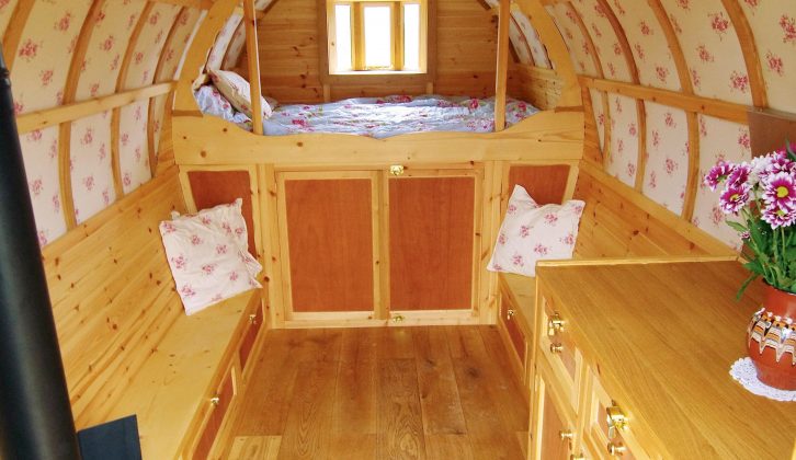 The double bed is high but there's room below for a child's bed, seating and play area. Very cosy and secret – ideal if you have a small child!