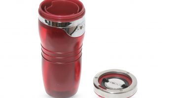 We love the vibrant red colour of the Brugo travel mug we tested, just one of 13 colours available – but the lid's a bit fiddly to undo at the wheel