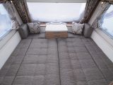The two sofas convert into an enormous bed measuring 2.02m x 1.8m in the six-berth Swift Freestyle SE S 6 TD caravan
