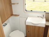 The washroom’s clear window is our sole gripe in an otherwise lovely caravan made for two