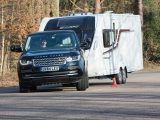 The car leans a little but Land Rover’s Roll Stability Control system dampens body roll – there’s ample grip with the caravan following behind