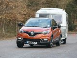 Despite its light steering, the Renault Captur kept the caravan under control and gripped the slippery Tarmac well in an emergency simulation