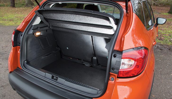 At its smallest, the Captur still has a 377-litre boot, with a depth of 62cm