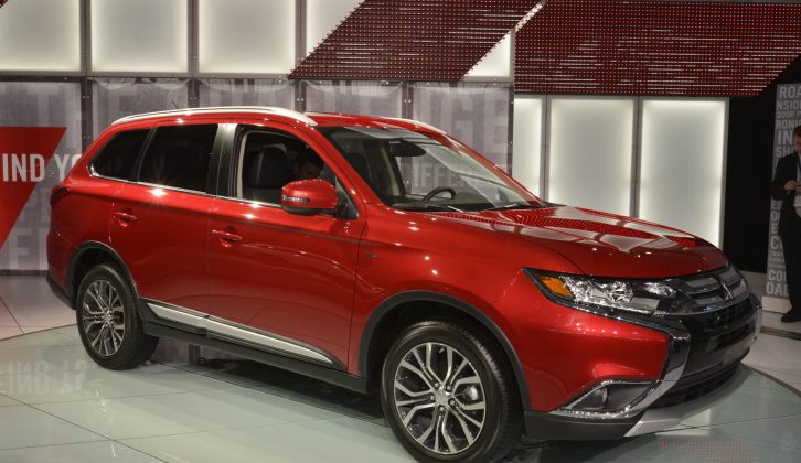 The facelifted seven-seat Mitsubishi Outlander was on display at the New York motor show