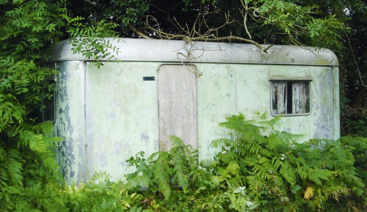 This is how they found their vintage caravan, before embarking on a sympathetic restoration