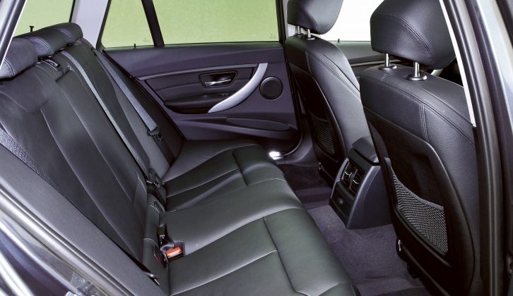 Rear seat space in the BMW 3-Series estate is good, although less legroom than in its C-Class rival