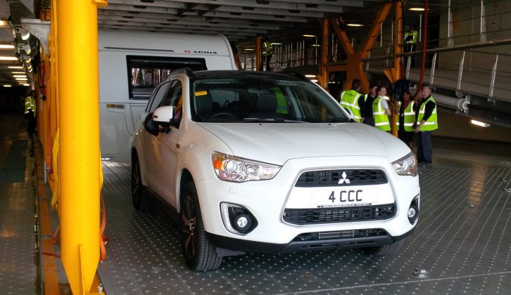 It was a tight squeeze to get our Mitsubishi ASX and Adria Altea Forth onto the small ferry from St Malo to Jersey