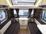 The living area of this Continental 570 is light and airy, although the colour scheme seems to split opinion