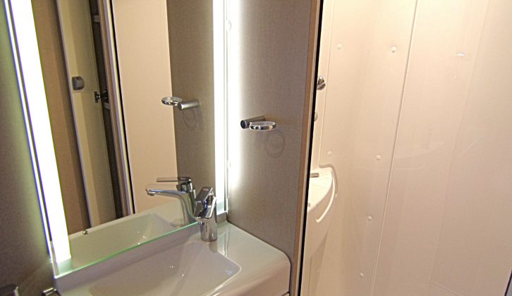 Read more about this well specced washroom and large shower in the Practical Caravan Sterling Continental 570 review