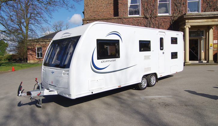 With its family-friendly layout and spacious washroom, the latest Lunar Quasar is the brand's only twin-axle