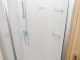 The shower cubicle has a rail for drying damp clothing in the Lunar Delta TS