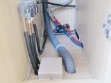 The waste pipe in this caravan is sent on a horizontal run that’s just a metre below the sink – an upturn doesn’t help its efficiency either