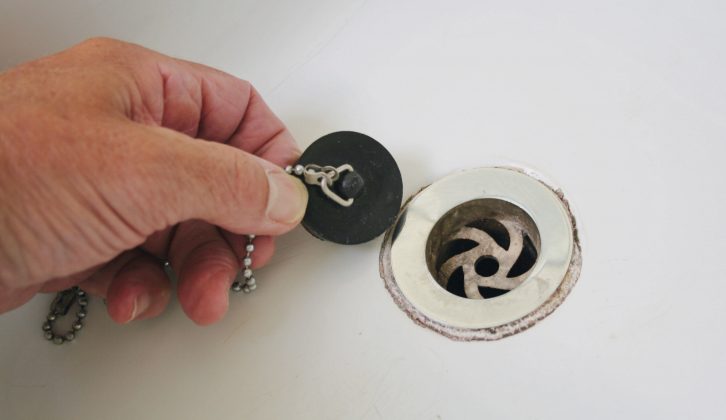 When you park an unused caravan for an extended period, putting the plug into the sink, basin and shower tray helps keep out smells
