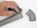 To create a waterproof joint, the mating surfaces need to be clean; it also helps to ‘rough them up’ using emery cloth