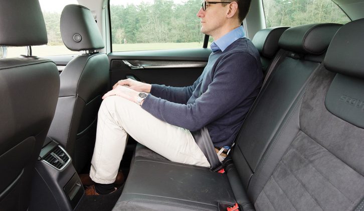 Six-footers can relax in comfort in the second row, even when seated behind people who are just as tall