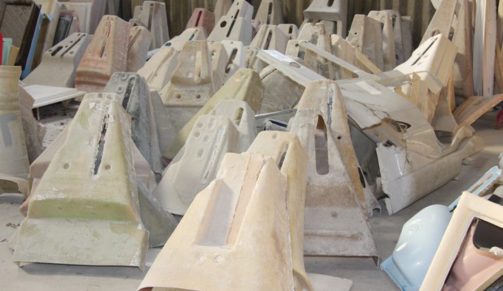 One of the most fragile body parts is the A-frame fairing – the panel shop carries dozens of moulds of differing shapes
