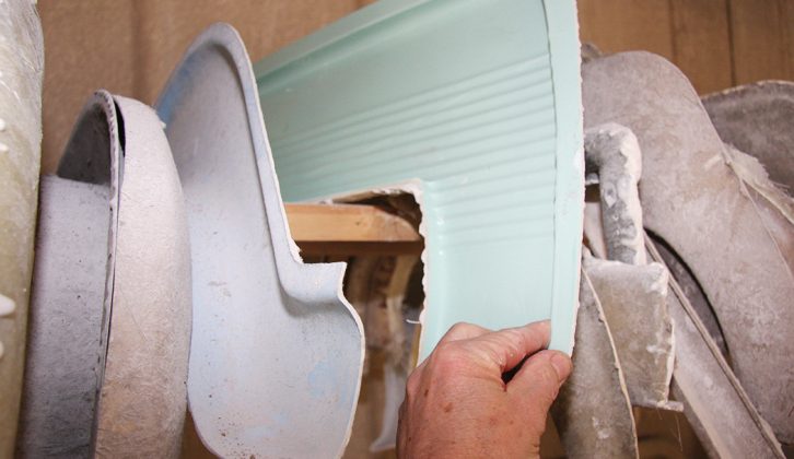 Wheel spats project beyond the sidewalls and often get damaged – The Caravan Panel Shop has made dozens of moulds