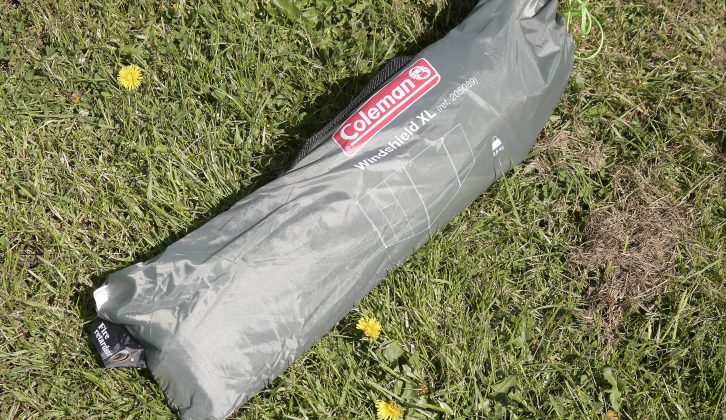 This winning windbreak from Coleman packs down to just 70cm x 15cm x15cm and weighs 3.8kg, incredibly compact for a ‘break measuring 7.5 x 1.65m.