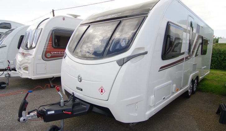 If you need an upmarket caravan for two, consider the Swift Elegance 630, with its fixed French double bed and rear washroom