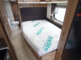 The fixed double bed is 4ft 3in wide and 6ft 3in long in the rear of the Swift Elegance 630