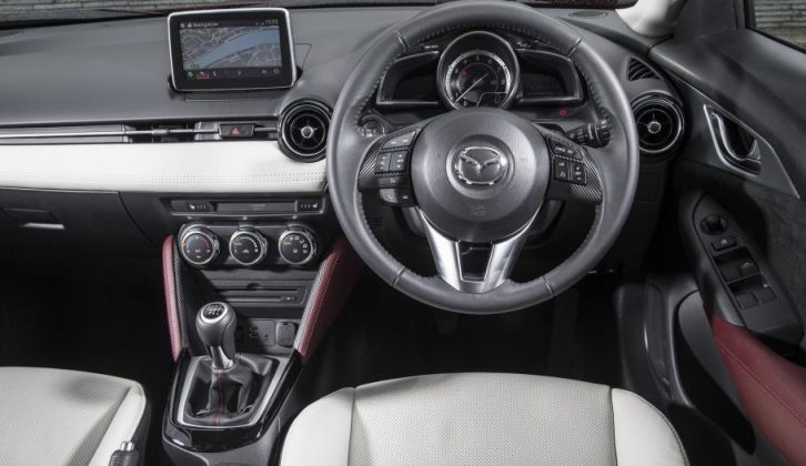 Space in the Mazda CX-3's front cabin is rather more generous than in the rear