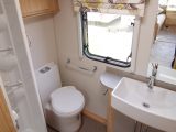 The full-width rear washroom is a delight, with its separate shower cubicle, opening window and plenty of space around the loo and basin