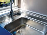 The stainless-steel sink in the Adria Altea 362LH Forth's kitchen is large, but a little shallow