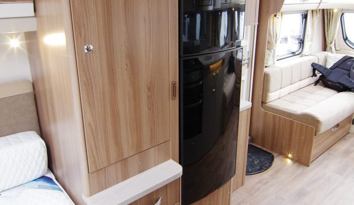 There's a large wardrobe in this caravan, which sits adjacent to the 190-litre fridge/freezer