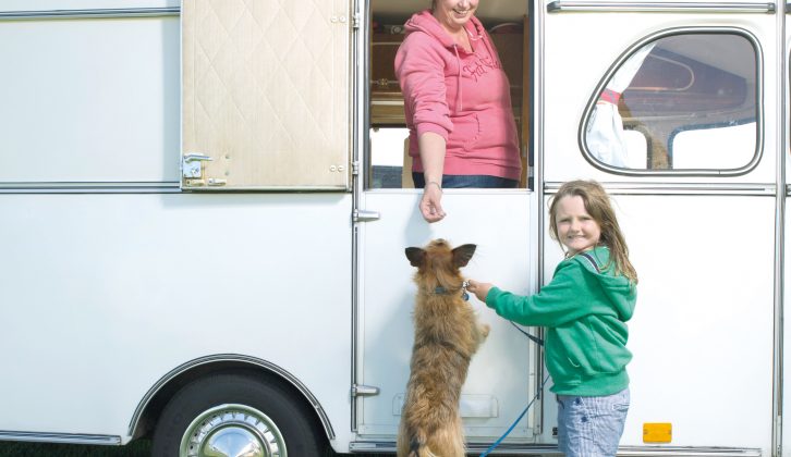 Lisa and Isobel Edwards, pictured at Beadnell Bay in their Constructam Comet, have been caravanning for three years